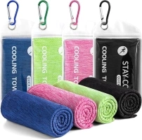 Premillow Cooling Towels for Hot Weather, 4 Pack Cooling Towel(40"x12"), Cooling Towels for Neck and Face, Microfiber Soft Breathable Cooling Towel for Men Women
