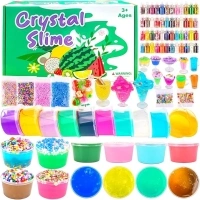 24 Pack Slime Party Favors for Kids, Slime Kit with Prefilled 18 Clear 6 Butter Toy 48 Bottle Gold Dust etc, Classroom Reward, Easter Gifts for Girls Boys