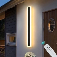 24 inch Modern Outdoor LED Wall Lights Exterior, 18W Long Wall Lighting Exterior Light Fixture, Dimmable Linear IP65 Waterproof White Acrylic for Corridor Villa Balcony Courtyard