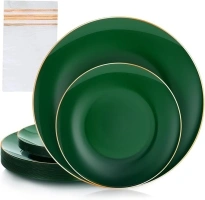 Green Plastic Plates,Disposable Plates for Party,Green Plates and Napkins for Graduation,Wedding,Birthday