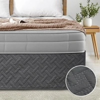 Bed Skirt King Size-with 15 Inch Tailored Drop Easy Fit,Wrinkle-Free and Fade-Resistant,Bed Skirt Dust Ruffle(Charcoal, King)