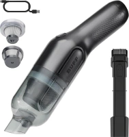 BUFF Cordless Handheld Vacuum, Rechargeable Car Vacuum Cleaner with Combo Crevice and Brush Tool Included, for Home, Office, Car, Pets - Black