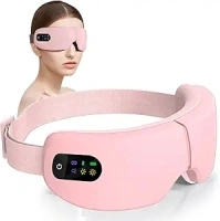Eye Massager, Eye Mask with 7 Massage Modes, Birthday Gifts for Women, Men, Friend, Mom and Dad, Sleep Mask for Relax, Migraine Relief, Reduce Strain, Improve Sleep, Pink