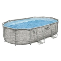 Coleman Power Steel 16 ft. x 10 ft. x 42 in. Oval Metal Frame Above Ground Pool Set