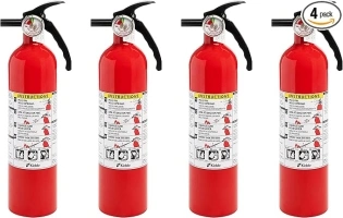 Kidde Fire Extinguisher for Home, 1-A:10-B:C, Dry Chemical Extinguisher, Red, Mounting Bracket Included, 4 Pack