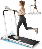 CIIHI Folding Treadmill Walking Pad with Incline - Walking Pad Treadmill with Handle Bar - 4 in 1 Foldable Treadmill with 3-Stage Incline - Under Desk Treadmill with Remote for Home/Office