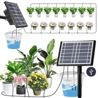 49FT Solar Drip Irrigation Kit System,900ml/min Garden Watering System，3W 3000mAh Larger Capacity，Automatic Raised Bed Watering System for 15 Potted Plants