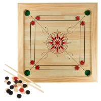 Rockin’ Rollers Carrom Board Game with Coins and Strikers - 26" Square