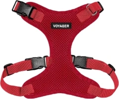 Voyager Step-in Lock Pet Harness - All Weather Mesh, Adjustable Step in Harness for Cats and Dogs by Best Pet Supplies - Red, M