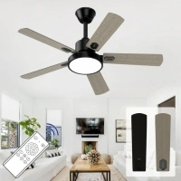 XAUJIX Ceiling Fan with Light and Remote Control, Modern Flush Mount Ceiling Fan 52 