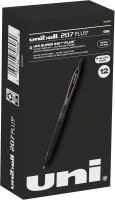 Uniball 207 Plus+ Retractable Gel Pens - 12 Pack, Black, 0.5mm Micro Tip Size - Uni-Super Ink+ is Smooth, Vibrant, and Protects Against Water, Fading, and Fraud - School Pens, Back to School