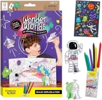 Creativity for Kids Wonder Worlds 3D Coloring Craft Kit: Outer Space Exploration - Space Coloring Kit for Boys and Girls Ages 6-8+, Kids Gifts and Activities