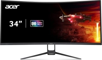 acer Nitro 34" UWQHD 3440 x 1440 1000R Curved PC Gaming Monitor | Adaptive-Sync Support (FreeSync Compatible) | 100Hz Refresh | 1ms VRB | AdobeRGB 90% | 2 x DP 1.2 & 2 x HDMI 2.0 | EDA343CUR Hbmiippx