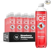 Sparkling Ice, Strawberry Watermelon Sparkling Water, Zero Sugar Flavored Water, with Vitamins and Antioxidants, Low Calorie Beverage, 17 fl oz Bottles (Pack of 12)