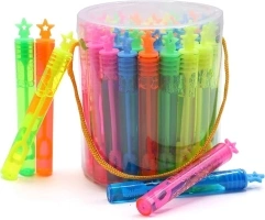 40-Piece Star Bubble Wands Assortment Neon Party Favors - Summer Gifts Bubbles Fun Toys