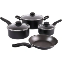 Mainstays 7 Piece Non-Stick Cookware Set  Black