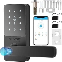 VEVOR Smart Lock, 5-in-1 Smart Door Knob, Fingerprint Deadbolt with App Control, Keyless Entry Door Lock with Handle, Bluetooth Smart Lock, Biometric Door Lock, Keypad Digital Door Lock for Front Door