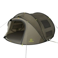 QOMOTOP Instant Tent 4-Person Camp Tent, Automatic Setup Pop Up Tent, Waterproof, Huge Side Screen Windows, Green