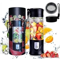 Portable Blender,Toycol Mini Personal Size Blenders for Smoothies and Shakes,USB Travel Juicer Cup Fruit Juice Mixer with 6 Updated Blades,usb Blender 13.5Oz Bottle (Black)