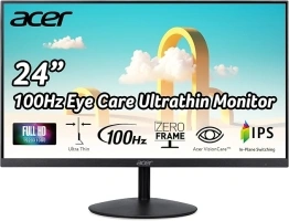 Acer SB242Y EBI 23.8" Full HD (1920 x 1080) IPS Zero-Frame Gaming Office Monitor | AMD FreeSync Technology Ultra-Thin Stylish Design 100Hz 1ms (VRB) Low Blue Light Tilt HDMI & VGA Ports