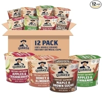 Quaker Instant Oatmeal Express Cups, 4 Flavor Variety Pack, 1.76 Ounce (Pack of 12)