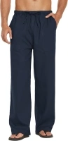 COOFANDY Mens Linen Drawstring Pants Elastic Waist Lightweight Trouser Casual Yoga Summer Beach Pant