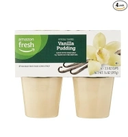 Amazon Fresh, Vanilla Pudding Cups, 4 Count