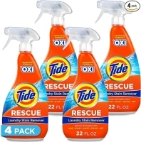 Tide Laundry Stain Remover with Oxi, Rescue Clothes, Upholstery, Carpet and more from Tough Stains, Stain Treater, 22 Fl Oz (Pack of 4)