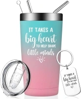 Fufandi Teacher Gifts for Women - Teacher Appreciation Gifts, End of Year Teacher Gifts - Thank You Christmas Valentines Gifts Ideas for Teachers - Best Teacher Gifts from Student - Tumbler Cup