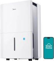 Midea 4,500 Sq. Ft. Energy Star Certified Dehumidifier With Pump Included 50 Pint - Ideal For Basements, Large & Medium Sized Rooms, And Bathrooms (White)