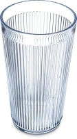 Carlisle FoodService Products Crystalon Stack-All Stackable Tumbler Plastic Tumbler with Ribbed Texture for Restaurants, Catering, Kitchens, Plastic, 12.5 Ounces, Clear