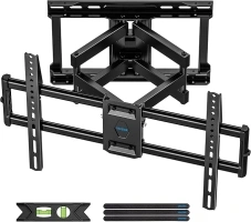 Full Motion TV Wall Mount Bracket for 37-86 Inch TV Mounts Up to 132lbs, Fit 16" Wood Stud, Max VESA 600x400mm, Swivel and Tilt Articulating Wall Mount TV Bracket with Hole Drilling Template