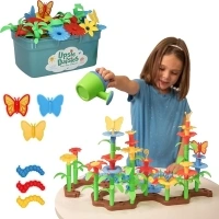 MindWare Upsie Daisies Flower Garden Building Toy Set - Educational Flower Garden Building Toys for Girls & Boys with Over 125 Pieces of Flower Elements - Develop Fine Motor Skills in Kids Ages 3+