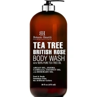 Botanic Hearth Tea Tree Body Wash with British Rose Extract, Helps with Nails, Athletes Foot, Ringworms, Jock Itch & Acne, Soothes Itching & Promotes Healthy Skin and Feet, 16 fl oz