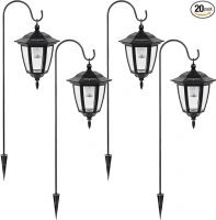 Viewsun 34 Inch Hanging Solar Lights, Shepherd Hook Lights with 2 Shepherd Hooks Waterproof Outdoor Decorative Solar Lantern Lights for Garden Decor, Patio, Backyard, Pathway, 4 Pack