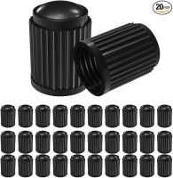 Premium Black Tire Valve Caps, 20 Pack Universal Fit - Easy Install, Leak-Proof Tire Stem Caps for Cars, SUVs, Trucks, Motorcycles, RVs