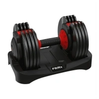 FitRx SmartBell, 25lbs. Quick-Select 9 in 1 Adjustable Dumbbell for Home Gym, 5-25lbs. Weight in 2.5lbs Increments