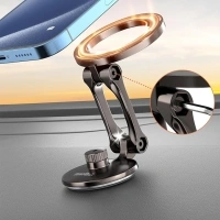 Smolink for Magsafe Car Mount, Alloy Folding Magnetic Phone Holder for Car, Universal 360°Pro Adjustable Magnetic Phone Mount for iPhone 15 Pro Max Plus 14 13 12 Mini Android All Phones