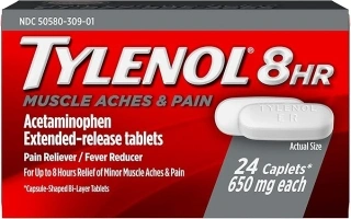 Tylenol 8 HR Muscle Aches & Pain, Pain Relief from Aches and Pain, 650 mg, 24 ct.