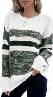 CiCiBird Women Striped Long Sleeve Sweater Oversized Color Block Knit Pullover Tops Casual Ribbed Sweaters