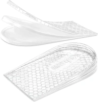 Adjustable Orthopedic Heel Lift, 3 Layers Height Increase Insoles for Leg Length Discrepancies, Heel Inserts for Achilles tendonitis, Heel Spurs and Heel Pain (Large, Transparent)