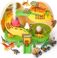 Dinosaur Toys for Kids 3-5, Interactive Set of Dino Toys, Dinosaur Toys for Boys Girls, Dino Egg Amusement Park with Dinosaur Figure Toys Dinosaur Cars, Toddler Toys for Birthday Gifts