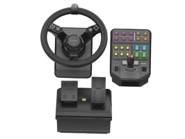 Logitech G Farm Simulator Heavy Equipment Bundle (2nd Generation), Steering Wheel Controller for Farm Simulation 19 (or Older), Wheel, Pedals, Vehicle Side Panel Control Deck for PC/PS4