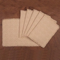 FunWheat Cloth Fabric Round Placemats Set of 6 Natural Cotton Soft Place mats for Dining Table Heat Resistant Non Slip Woven Table Mats 13x18inches with Tassels for Spring Decor (Rectangle Beige6)