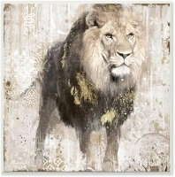 Stupell Industries Lion Gold Neutral Animal Textured Photograph Wall Plaque, 12x12, Design by Artist Main Line Studio