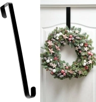 Wreath Hangers for Front Door, 14" Wreath Hanger Door Wreath Hook Over The Door Hanger, Door Wreath Garland Hanger Metal Wreath Holder Door Hook for Halloween Christmas Front Door Decorations