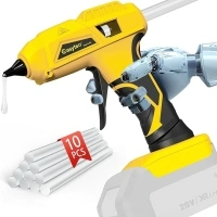 Hot Glue Gun Cordless – Craft Glue Guns, Compatible with DeWalt 20V Lithium-ion Battery Mini Hot Glue Gun (Battery NOT Included) - Quick Heating with 10Pcs 0.43" Glue Sticks for Arts & Crafts & DIY