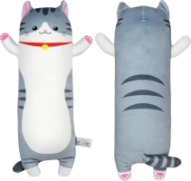 BenBen Long Cat Plush Pillow, Cat Stuffed Animal Body Pillow, 27.5 inch/70cm, Kawaii Kitten Squishy Plushie Gift for Kids