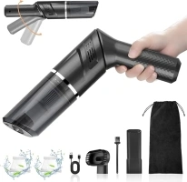 Car Vacuum -Mini Vacuum Handheld Vacuum Cordless,12KPA/120W Car Vacuum Portable Cordless 90° Rotatable Handle Rechargeable Hand Vacuum Cordless Dry Wireless Portable Vacuum for Car/Home/Office(Black)