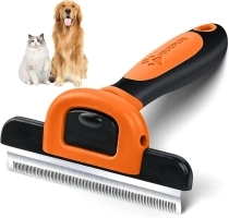 MIU COLOR Pet Grooming Brush, Deshedding Tool for Dogs & Cats, Effectively Reduces Shedding by up to 95% for Short Medium and Long Pet Hair, Orange